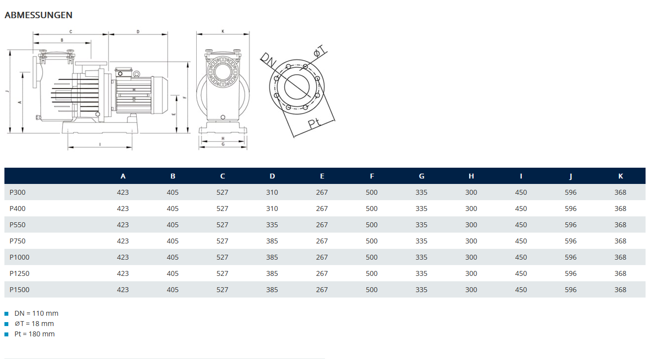 Smart Poolpumpe Power P300, 2,2kW, 43m³/h, 230-400V, selbstansaugend, großer Vorfilter