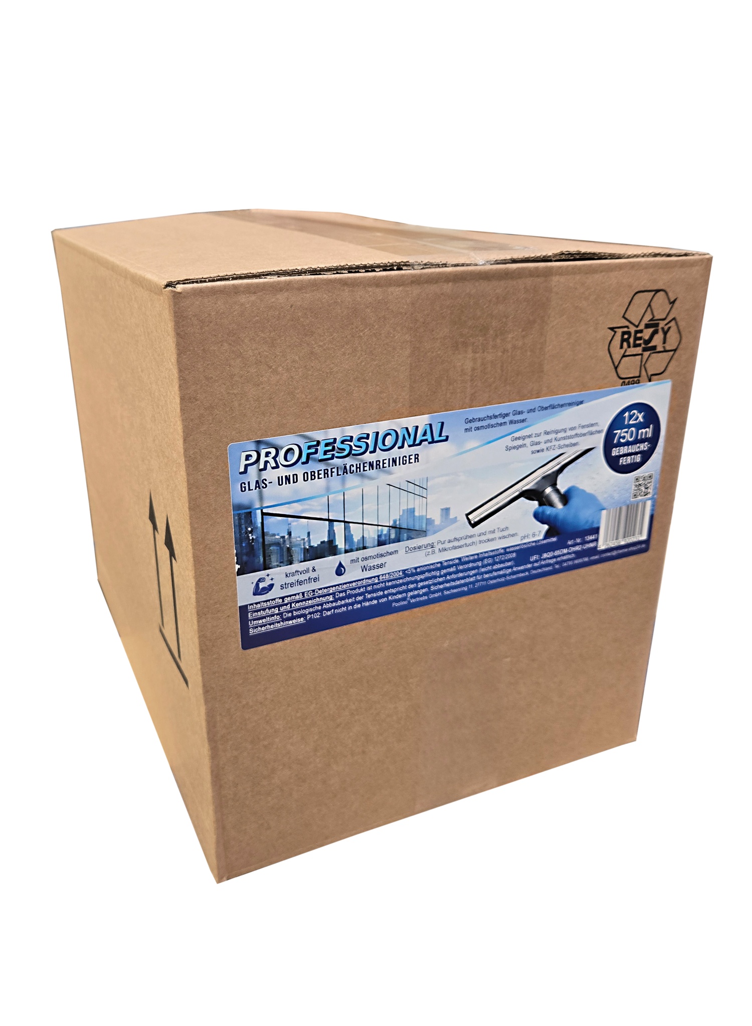 12x Professional Glasreiniger mit Osmosewasser Oberflächenreiniger streifenfrei