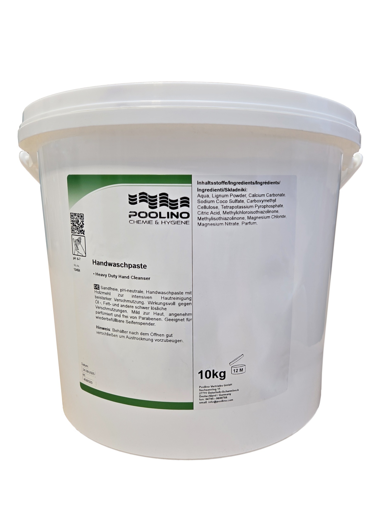 Handwaschpaste 10kg Holzmehlbasis für starke Verschmutzungen