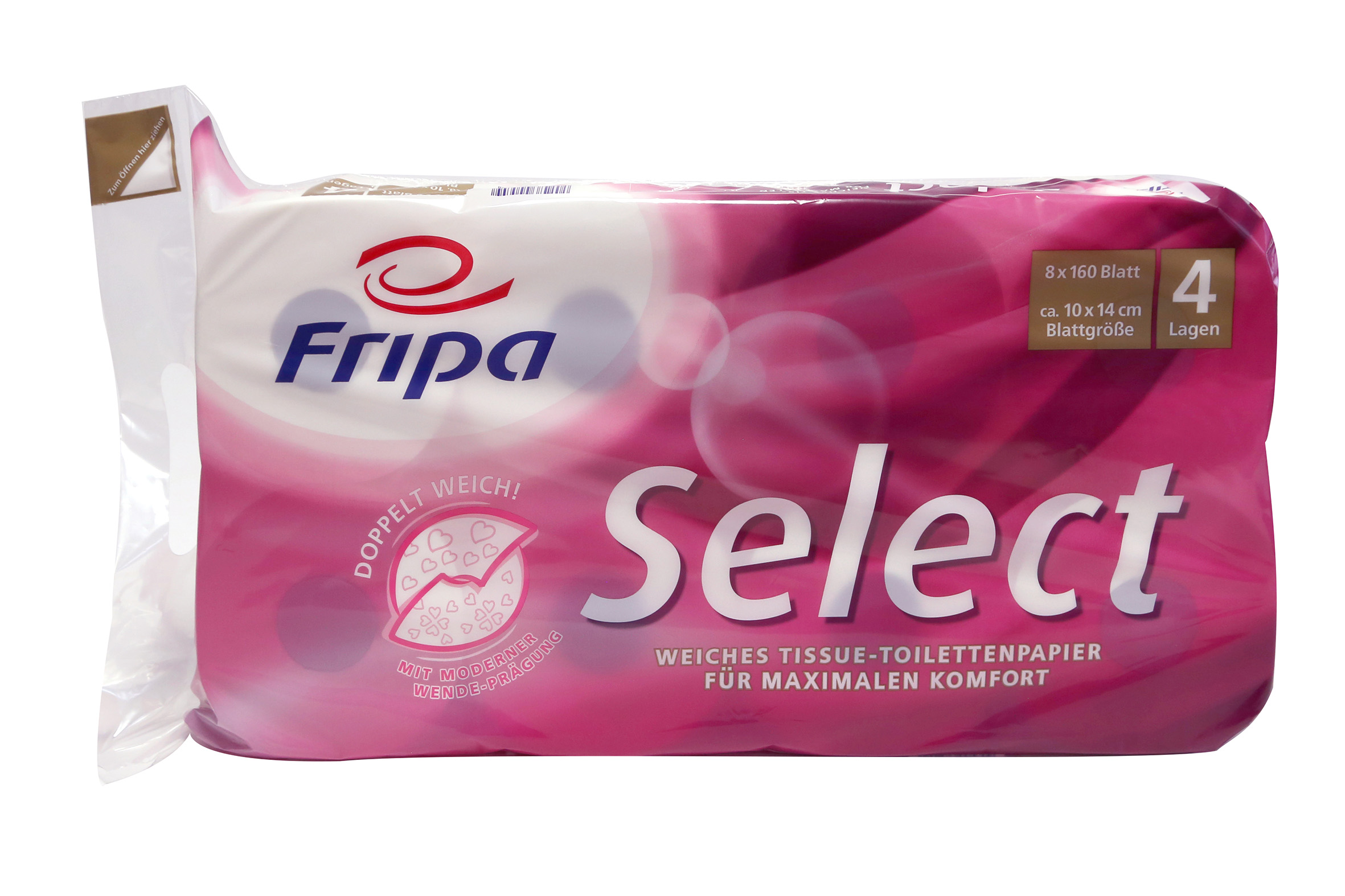 Fripa Toilettenpapier Select 4-lagig, Premium hochweiß - 1 Palette 1.056 Rollen