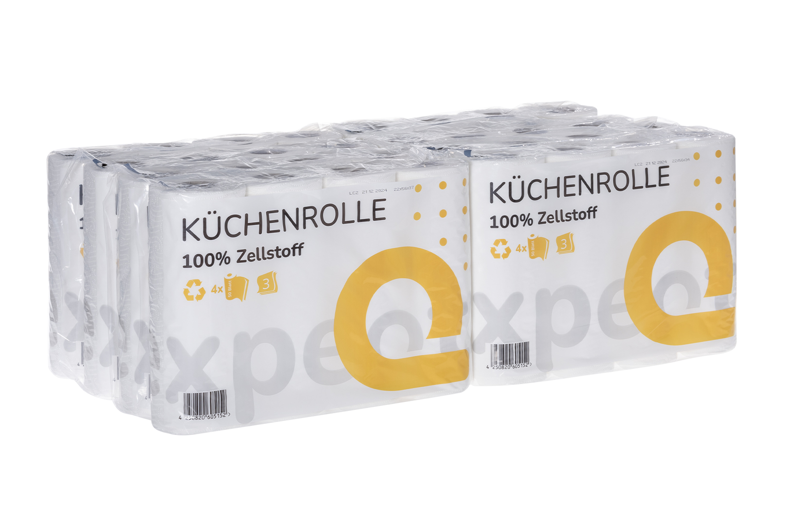 Küchenrollen, Haushaltsrollen, 3-lagig, 50 Blatt, Zellulose, FSC Mix - 1 Palette Kopie