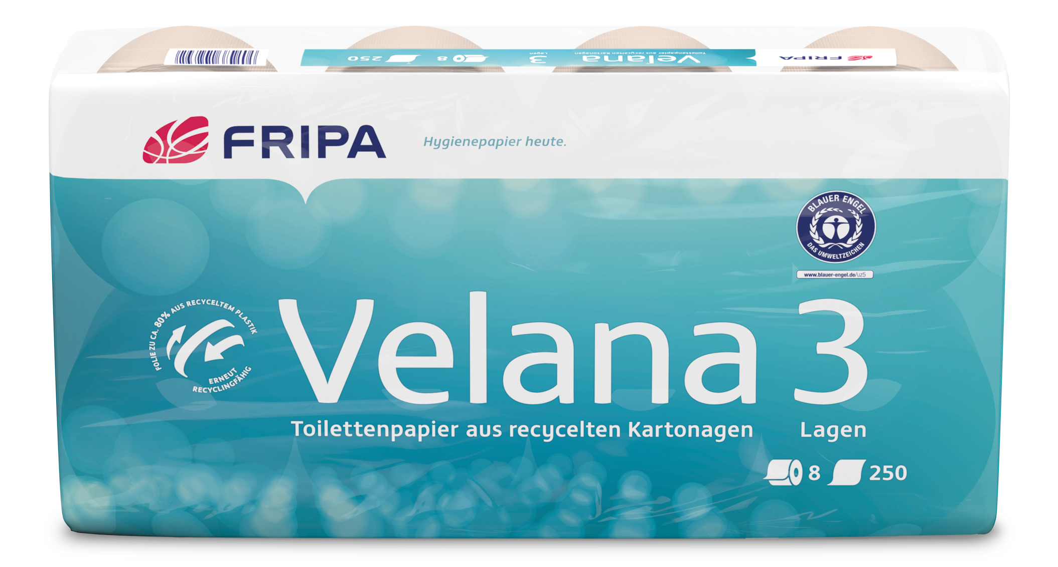 Fripa Toilettenpapier Velana, 3-lagig, recycelt - 1 Palette 1.152 Rollen