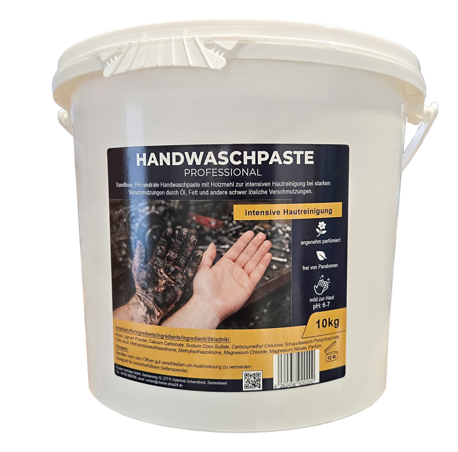 Profi Handwaschpaste 10kg Holzmehlbasis für starke Verschmutzungen