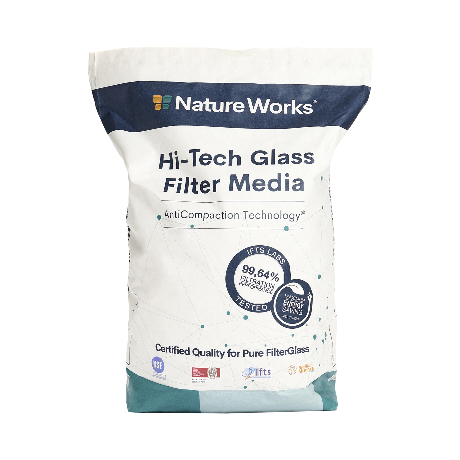 Nature Works Hi-Tech Glas Filtermedium, Korngröße 0,6 - 1,2mm, 48x 20 kg Sack